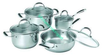 Silver Body Nonstick Cookware Set High Heat Efficiency 16cm - 22cm Pot