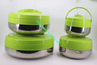 Lancheira de aço inoxidável da tampa verde para o escritório 2L - estilo de Bento da capacidade 10L
