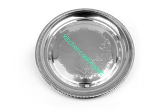 Bandeja de aço inoxidável da barra do produto comestível, bandeja de aço inoxidável redonda das bebidas
