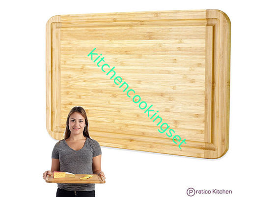 Tamanho amigável 12" da placa de corte da carne de Eco grande material de bambu orgânico de X18 '' X0.8” 100%