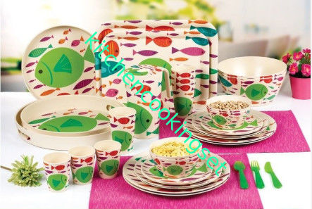 Dinnerware μπαμπού βαρύ μετάλλου ελεύθερο σύνολο γευμάτων ινών μπαμπού πλυντηρίων πιάτων ασφαλές, Tasteless