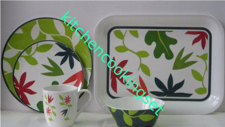 El servicio de mesa de la melamina de la prueba de fragmento fija diseño natural simple insípido del jardín