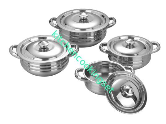 置かれる高い磨くステンレス鋼の鍋および鍋ステンレス鋼の鍋セット