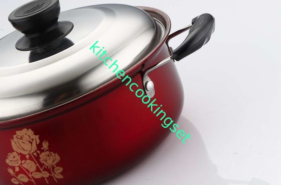 o Cookware 6pcs de aço inoxidável ajusta manutenção prática de 16cm - de 18cm - de 20cm a baixa