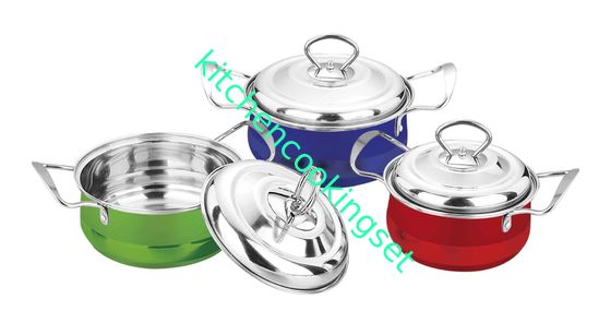 Το σύνολο δοχείων μαγειρέματος σχεδίου μόδας, καθρέφτης γυάλισε το σύνολο 6 8 PC SS Cookware