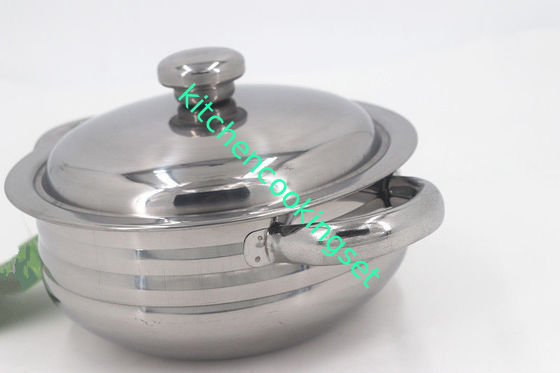 serviços não magnéticos de aço inoxidável do OEM do polonês do espelho dos grupos do Cookware 6pcs proporcionados