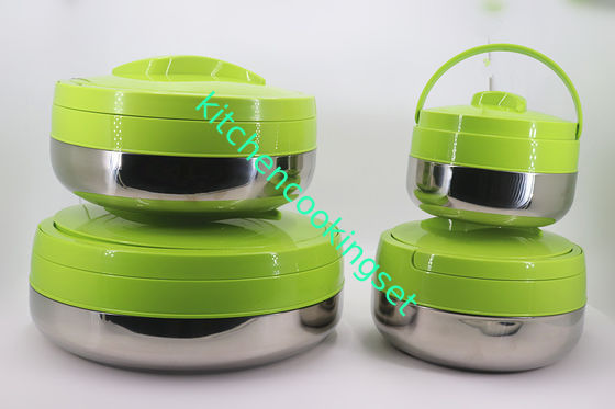 Lancheira de aço inoxidável da tampa verde para o escritório 2L - estilo de Bento da capacidade 10L