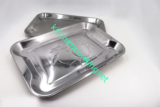bandeja quadrada de aço inoxidável da espessura de 0.5mm, bandejas de aço inoxidável do serviço retangulares