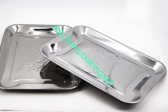 bandeja quadrada de aço inoxidável da espessura de 0.5mm, bandejas de aço inoxidável do serviço retangulares