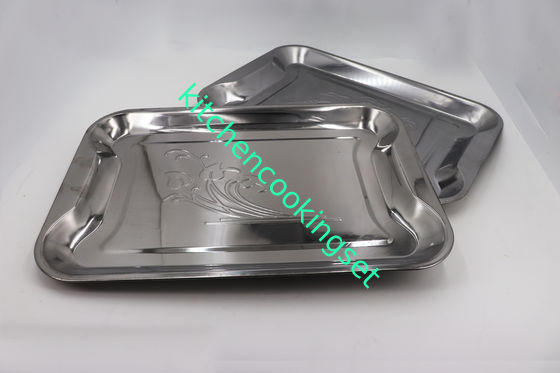 bandeja quadrada de aço inoxidável da espessura de 0.5mm, bandejas de aço inoxidável do serviço retangulares