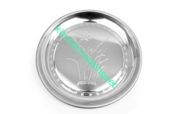 Grande espessura de aço inoxidável redonda 410 da bandeja 0.45mm # produto comestível duradouro