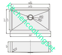 35"” fregaderos de cocina del acero inoxidable X 21 de largo usando solo tipo del cuenco de la vida