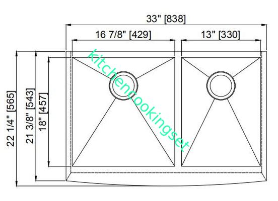 Fregaderos de cocina durables del acero inoxidable sin tipo montado superior del grifo