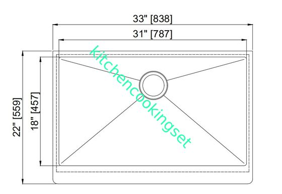 Superficie cepillada hecha a mano del mantenimiento fácil de 33 de la pulgada del acero inoxidable fregaderos de cocina