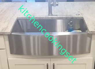 Satén lujoso rectangular de la capacidad grande de los fregaderos de cocina del acero inoxidable acabado