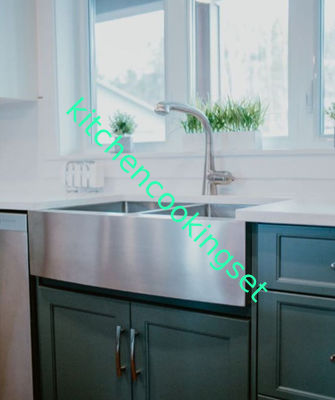 Satén lujoso rectangular de la capacidad grande de los fregaderos de cocina del acero inoxidable acabado