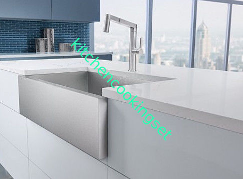 Satén lujoso rectangular de la capacidad grande de los fregaderos de cocina del acero inoxidable acabado