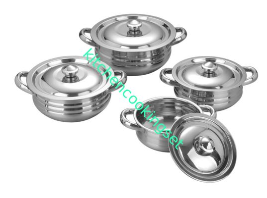 Espejo acabado de acero inoxidable Conjunto de olla, Conjunto de sartén resistente al calor