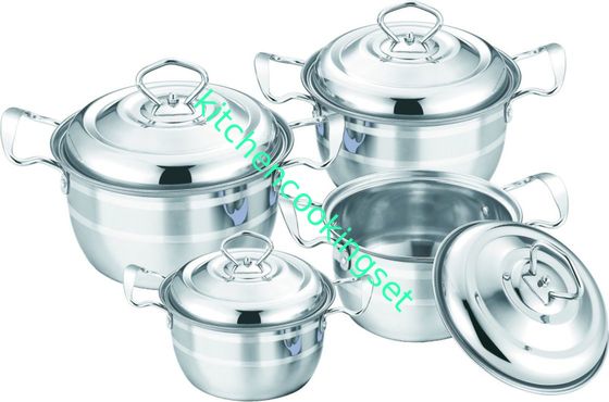 Oberflächenpolieren Küchenkochset Silberfarbe Elegantes Design Rostbeständig