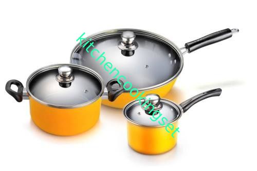 Batterie de cuisine antiadhésive personnalisée en acier inoxydable, ensemble de casseroles et poêles antiadhésives faciles à nettoyer