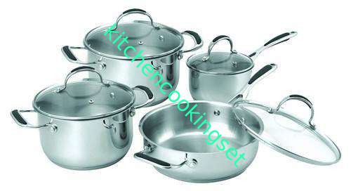 Ensemble de ustensiles de cuisine non adhésifs à corps d'argent à haute efficacité thermique 16 cm - 22 cm